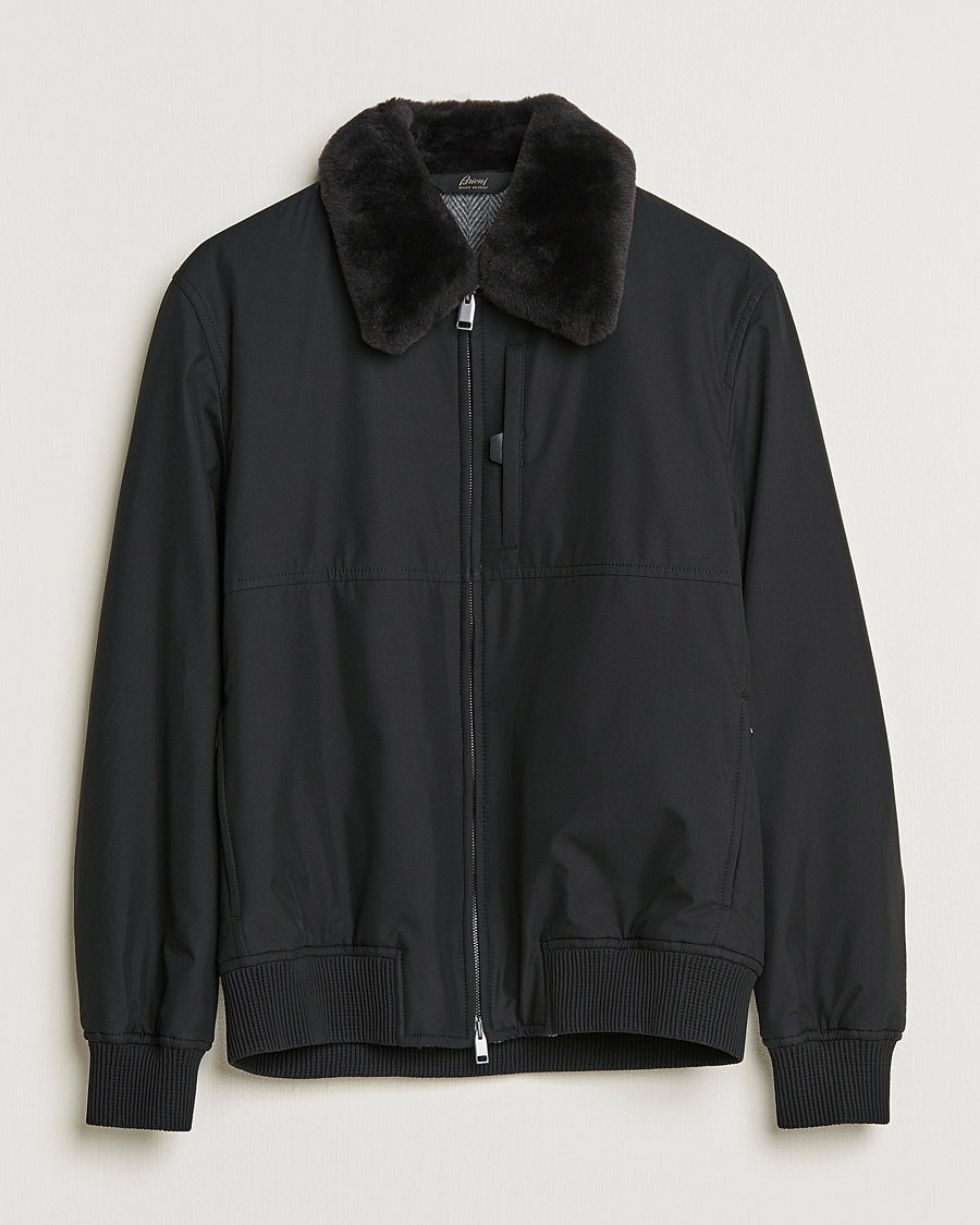Homme | Manteaux Et Vestes | Brioni | Performa Silk Shearling Jacket Black