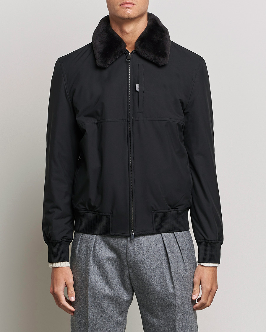 Homme | Manteaux Et Vestes | Brioni | Performa Silk Shearling Jacket Black