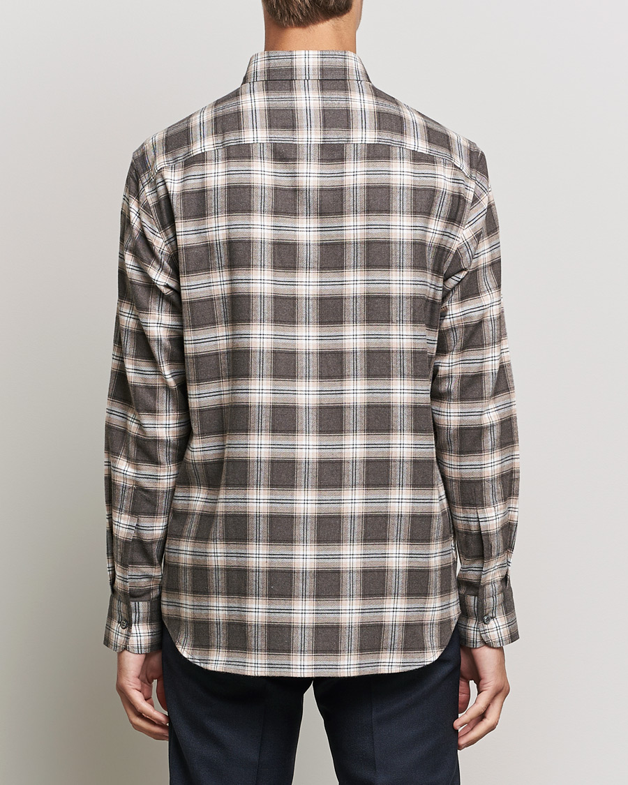 Heren | Overhemden | Brioni | Check Flannel Shirt Beige