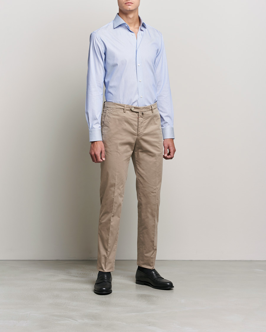 Homme | Chemises | Brioni | Slim Fit Dress Shirt Light Blue Stripe