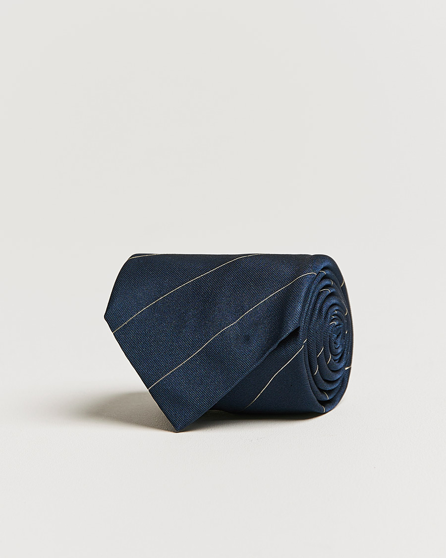 Heren | Brioni Regimental Stripe Silk Tie Navy | Brioni | Regimental Stripe Silk Tie Navy