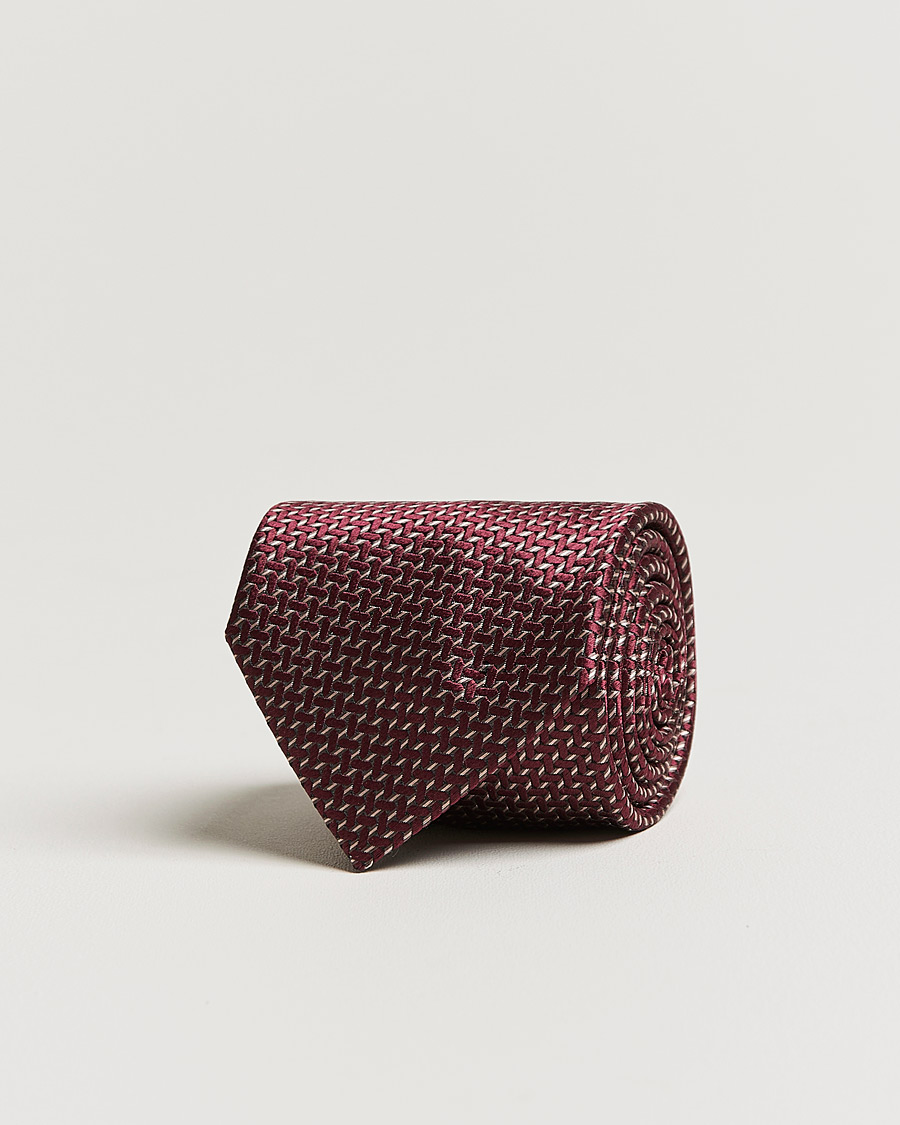 Homme | Brioni Micro Pattern Silk Tie Burgundy | Brioni | Micro Pattern Silk Tie Burgundy