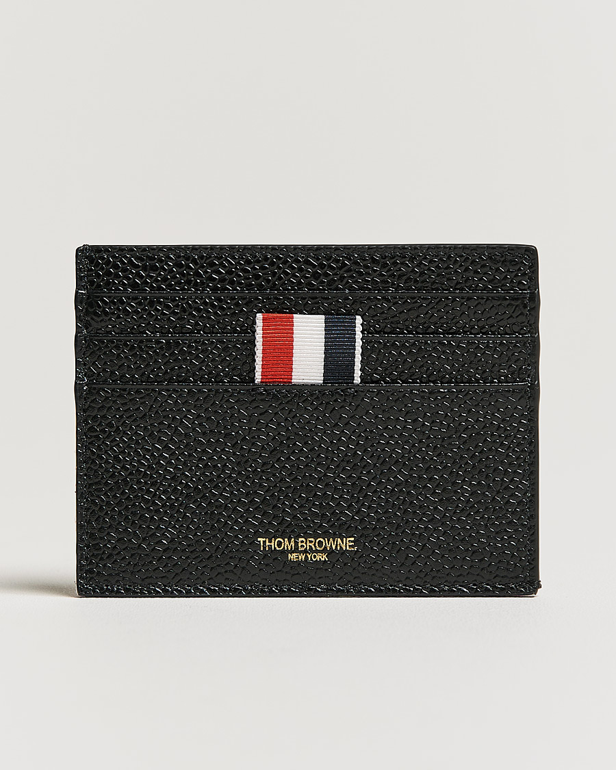 Homme | Thom Browne Double Sided Card Holder Black | Thom Browne | Double Sided Card Holder Black
