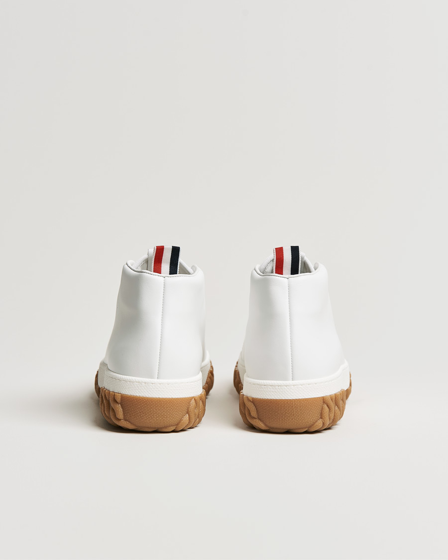 Heren | Thom Browne Mid Top Court Sneaker White Calf | Thom Browne | Mid Top Court Sneaker White Calf