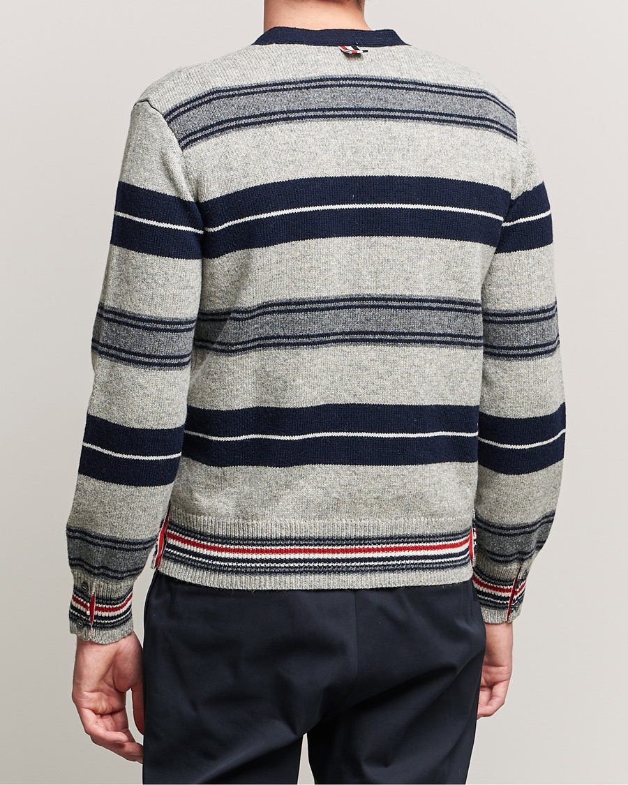 Homme | Pulls Et Tricots | Thom Browne | Tartan Stripe Wool Cardigan Medium Grey
