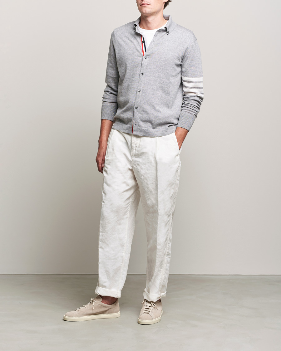 Homme | Chemises | Thom Browne | Merino Wool Button Down Shirt Light Grey