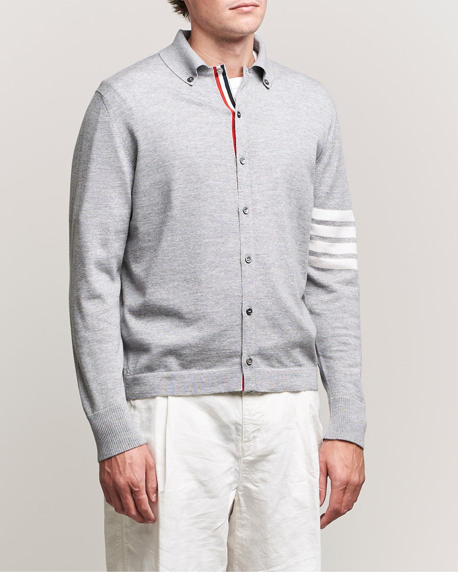 Homme | Chemises | Thom Browne | Merino Wool Button Down Shirt Light Grey