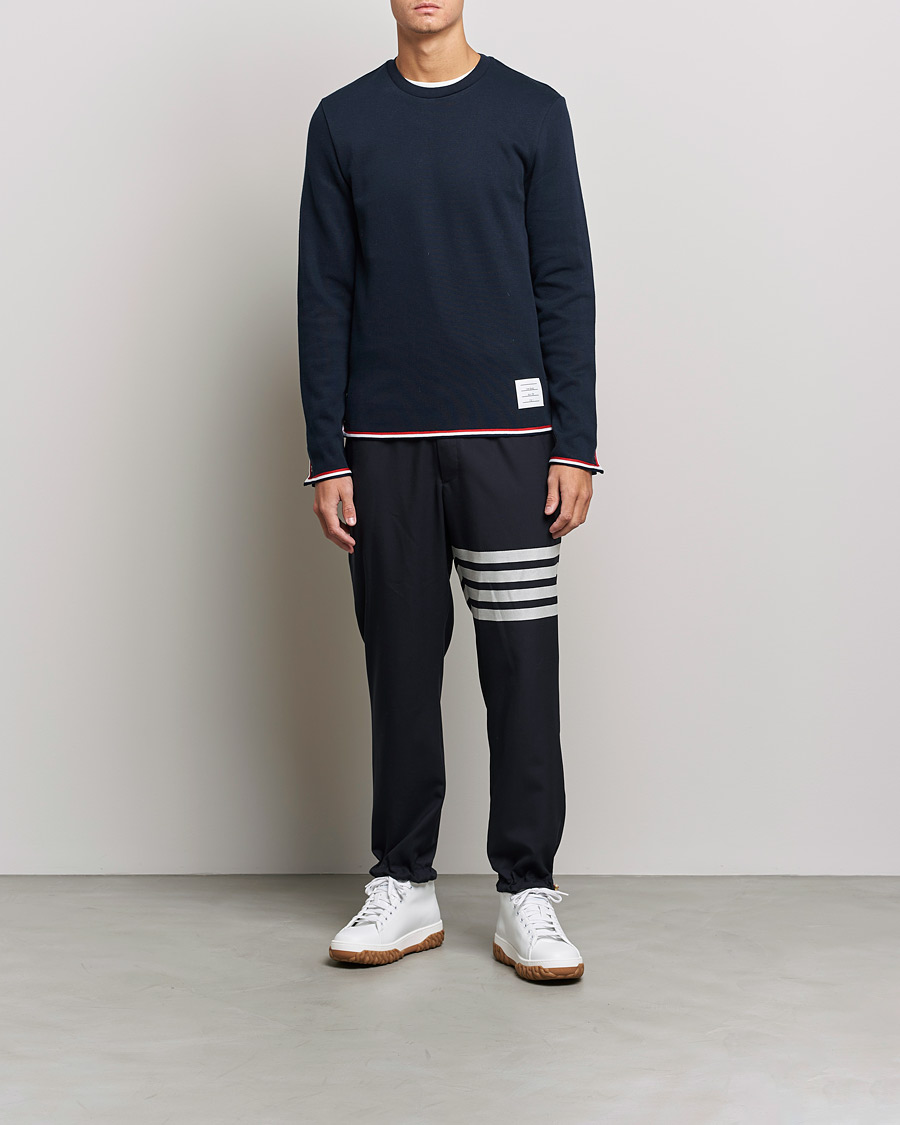 Heren | T-shirts | Thom Browne | Long Sleeve Interlock T-Shirt Navy