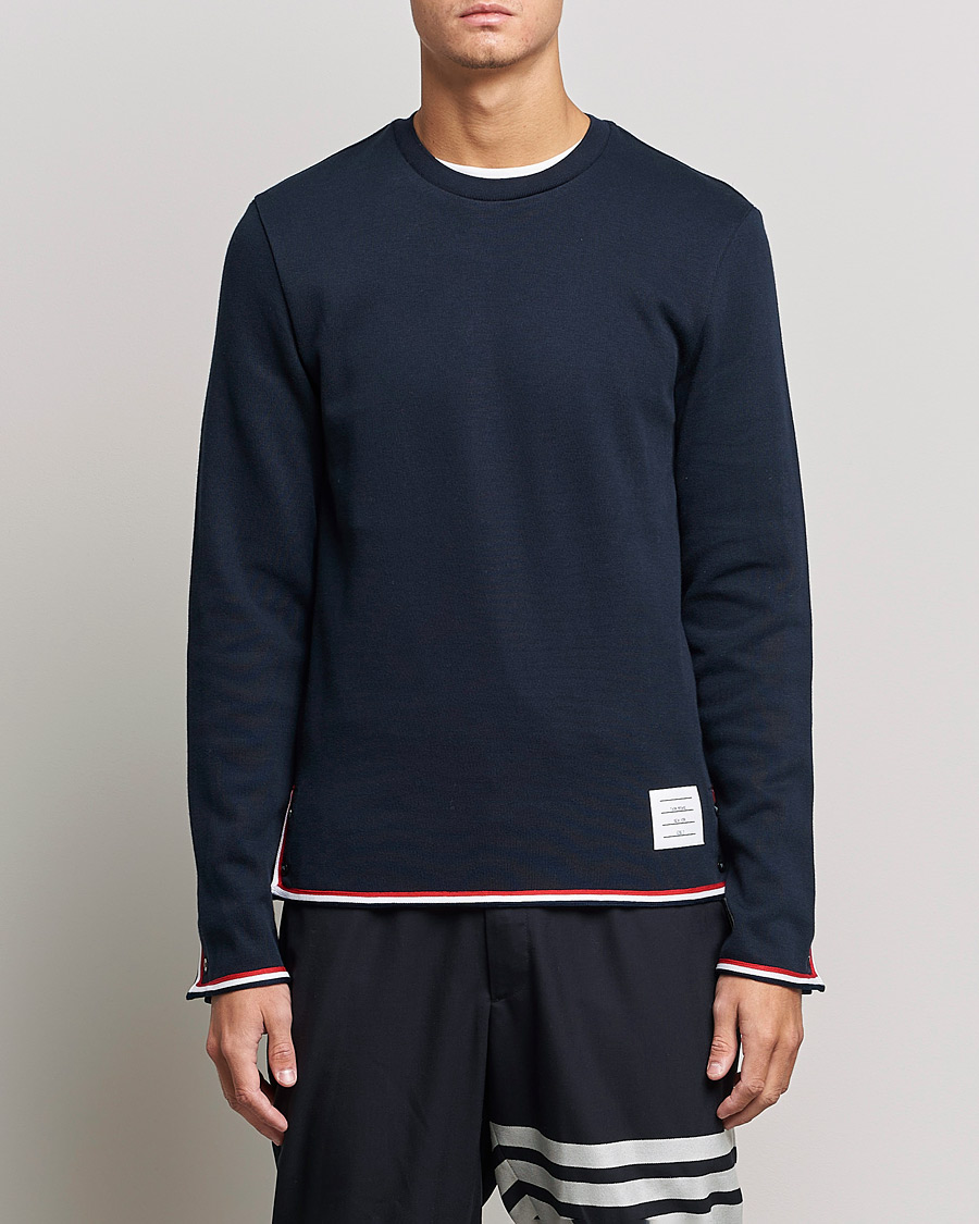 Heren | T-shirts | Thom Browne | Long Sleeve Interlock T-Shirt Navy