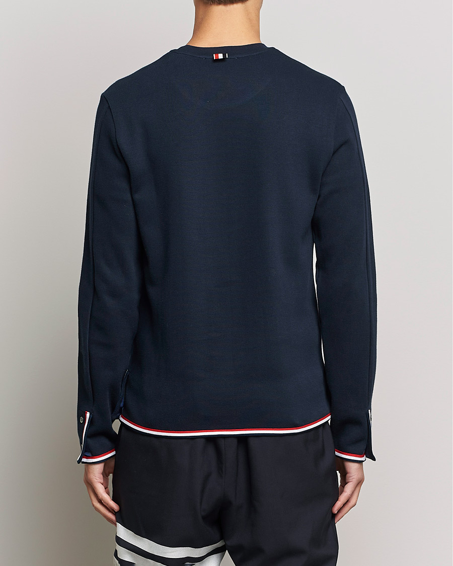 Heren | T-shirts | Thom Browne | Long Sleeve Interlock T-Shirt Navy