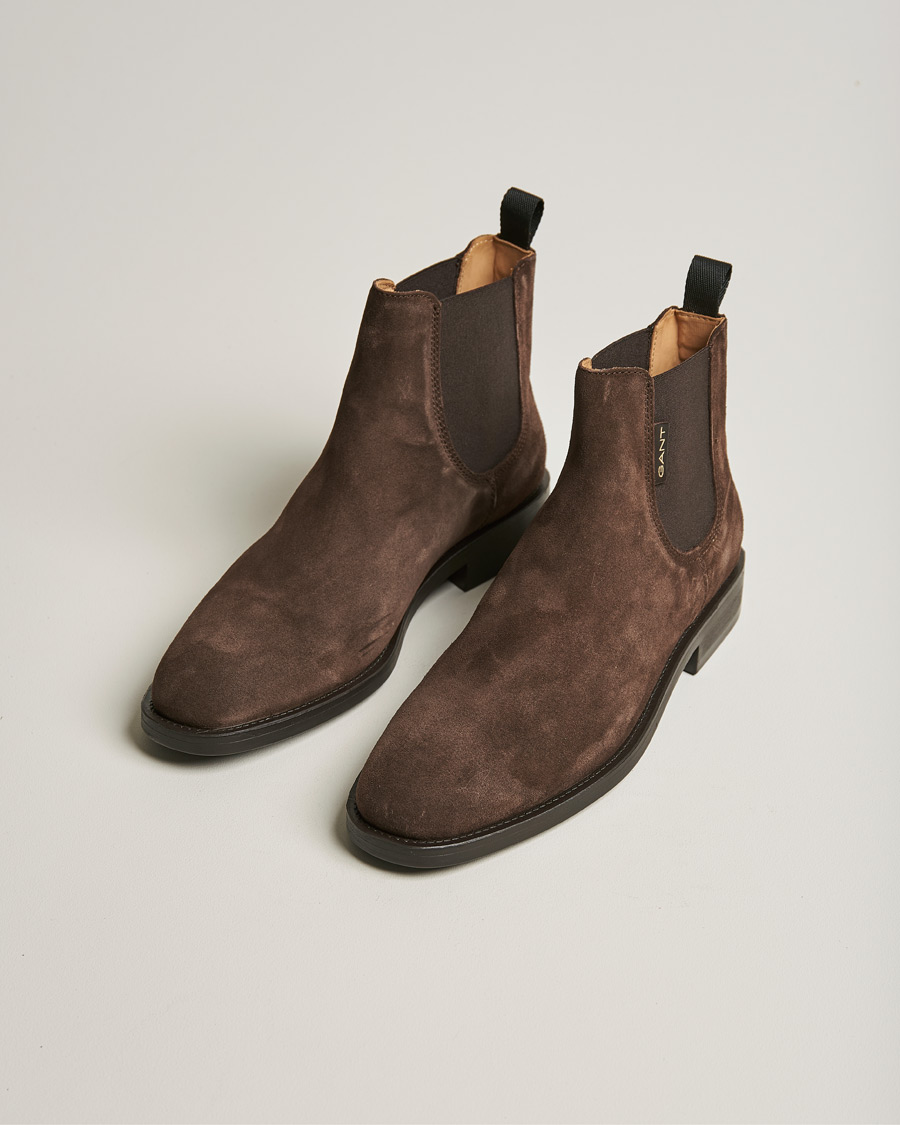 Homme | GANT Brockwill Suede Chelsea Boot Dark Brown | GANT | Brockwill Suede Chelsea Boot Dark Brown