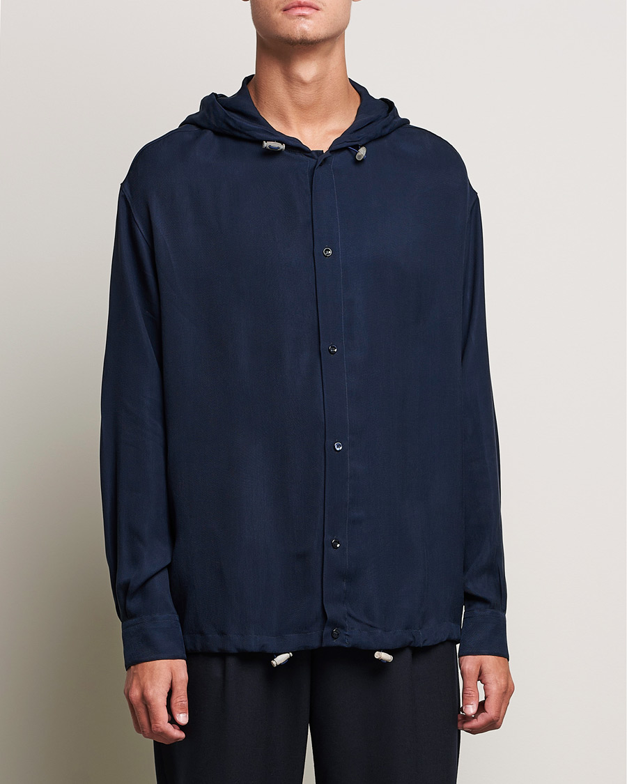 Homme | Manteaux Et Vestes | Giorgio Armani | Hooded Lightweight Jacket Night Sky