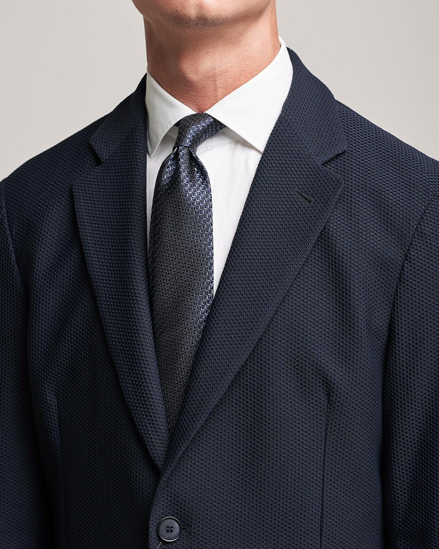 Homme | Giorgio Armani Woven Jacquard Silk Tie Navy | Giorgio Armani | Woven Jacquard Silk Tie Navy