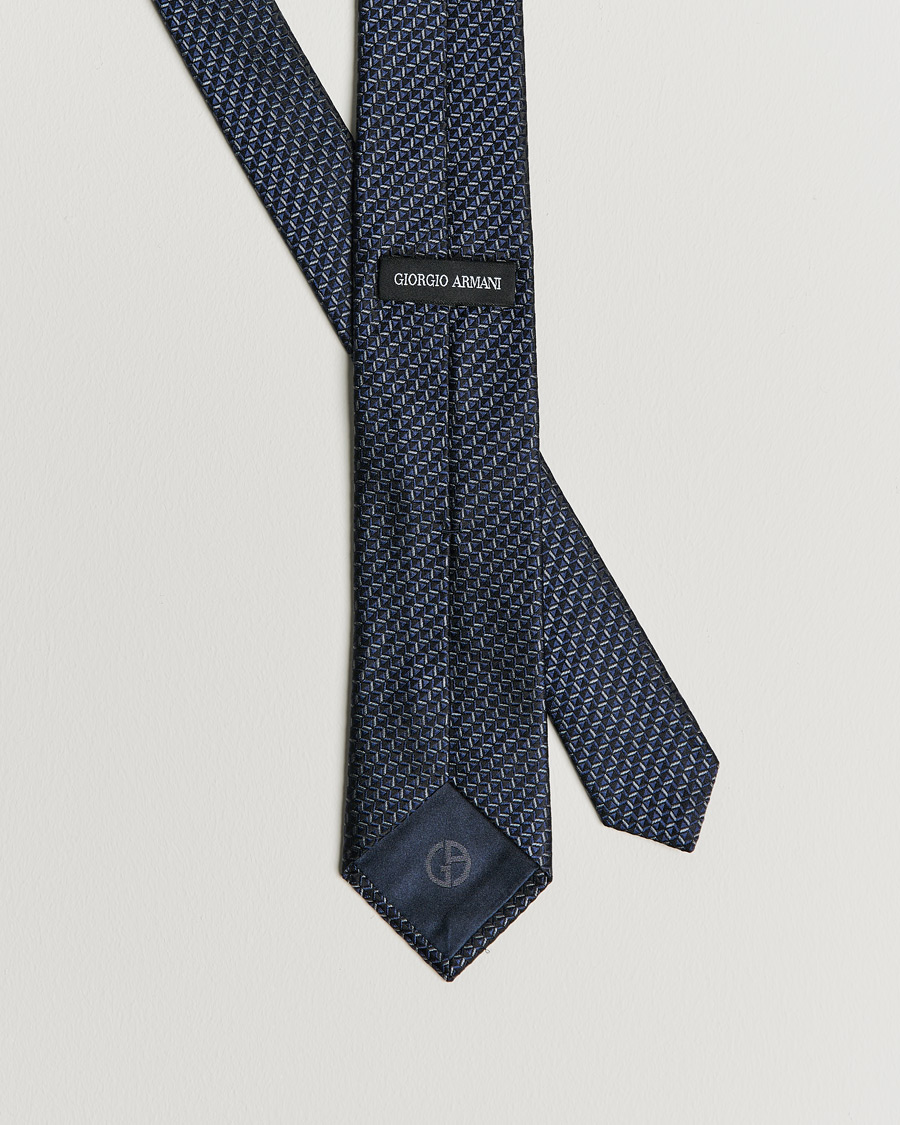 Homme | Giorgio Armani Woven Jacquard Silk Tie Navy | Giorgio Armani | Woven Jacquard Silk Tie Navy