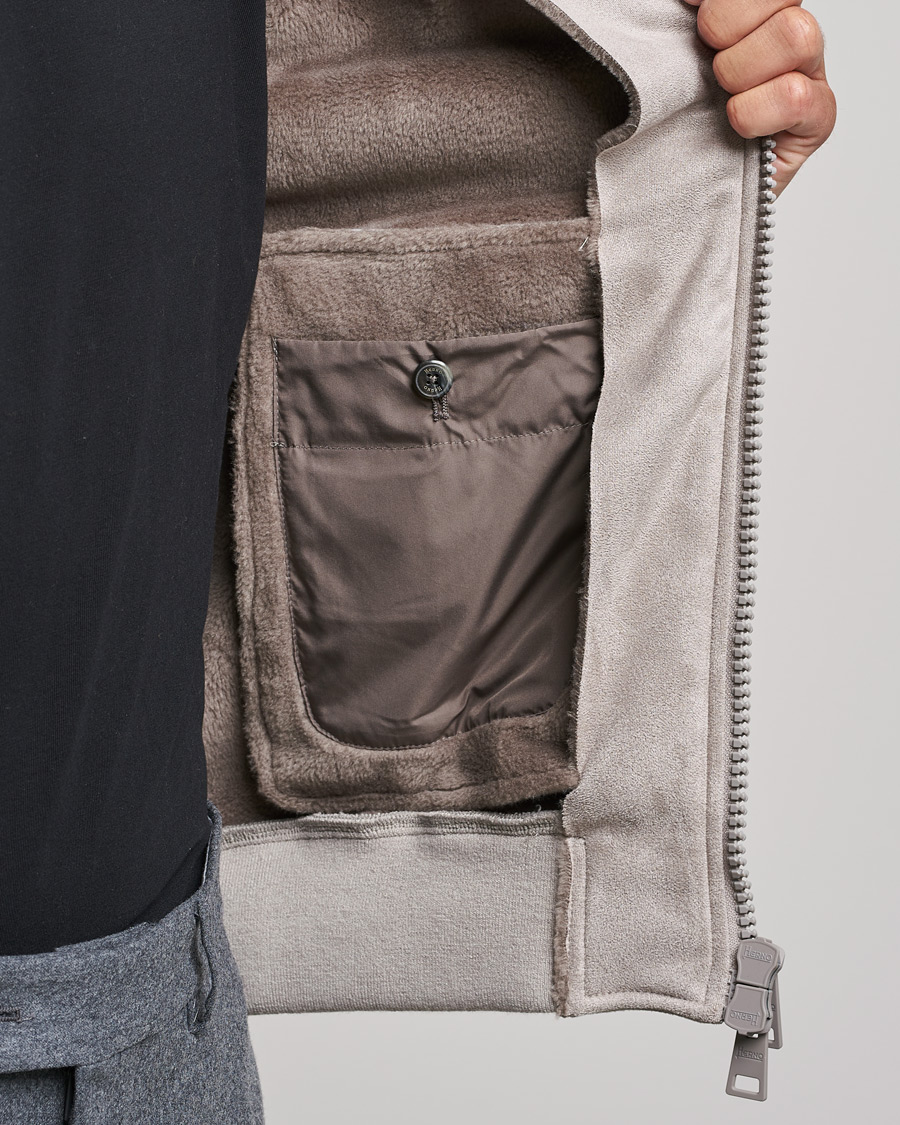 Homme | Manteaux Et Vestes | Herno | Faux Suede Jacket Light Grey