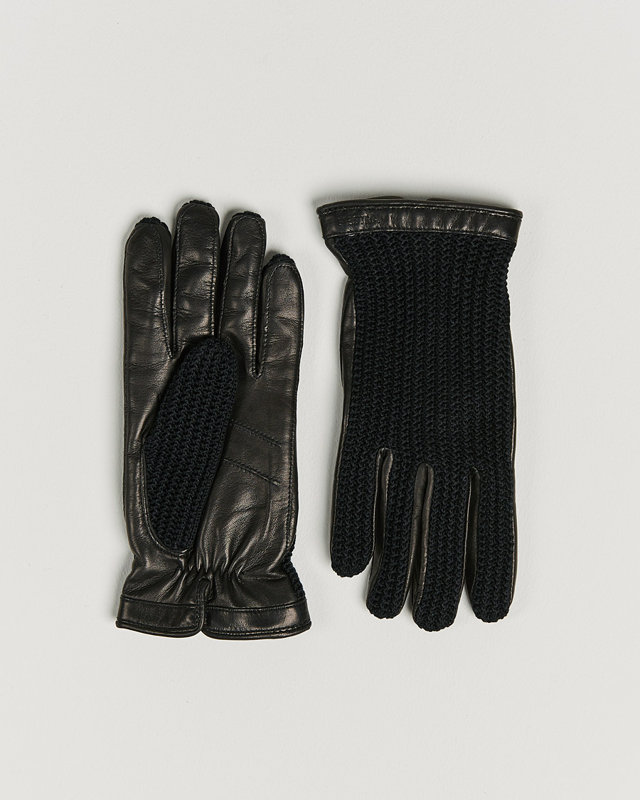 Heren | Handschoenen | Hestra | Adam Crochet Wool Lined Glove Black