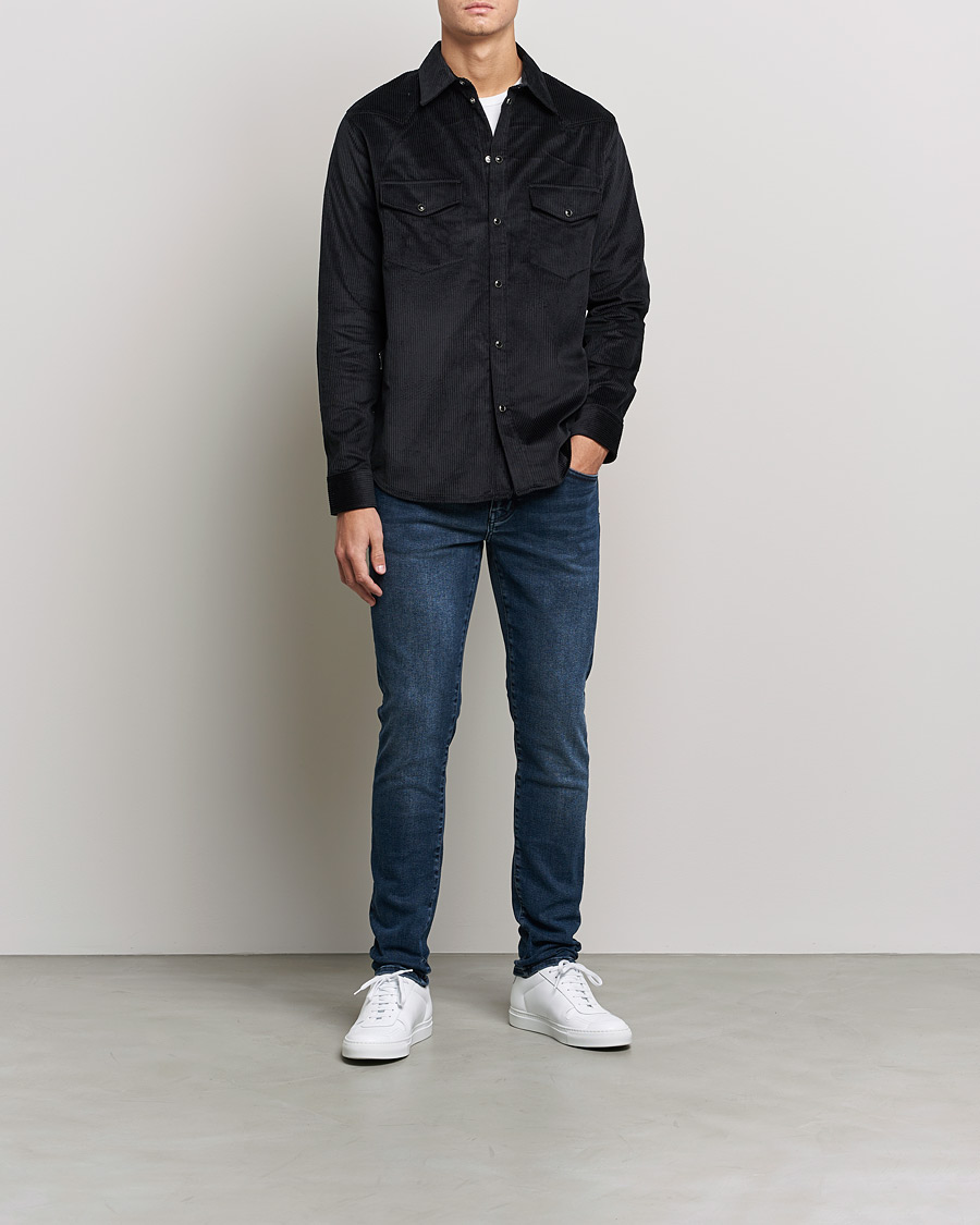 Heren | Overhemden | J.Lindeberg | Tarp Cord Western Overshirt Black