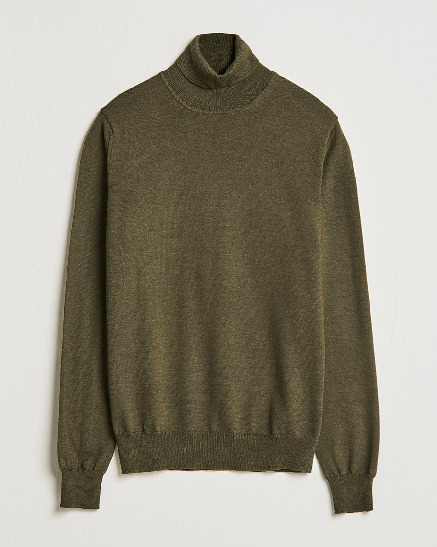 Heren | Truien | J.Lindeberg | Lyd True Merino Polo Forest Green