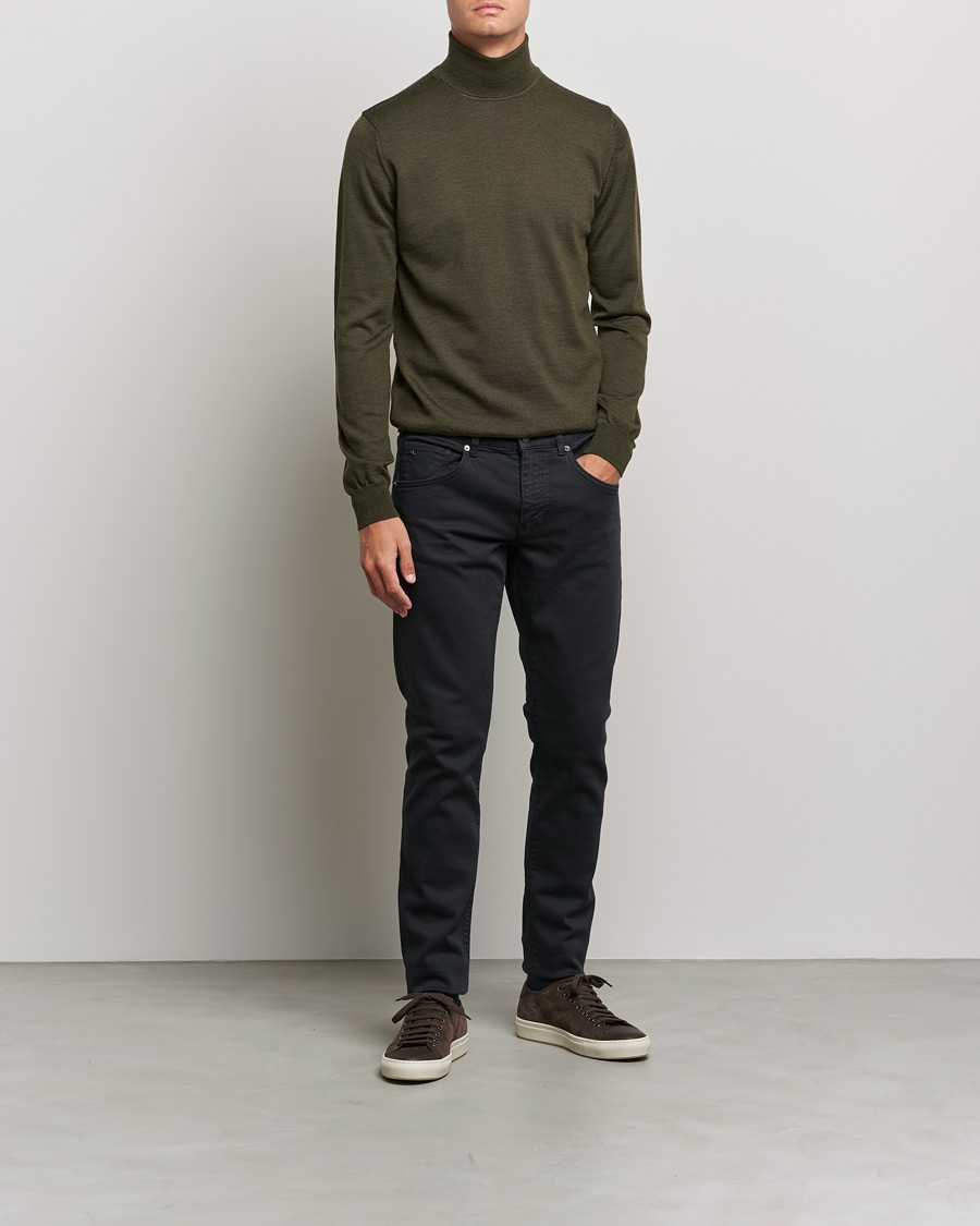 Heren | Truien | J.Lindeberg | Lyd True Merino Polo Forest Green