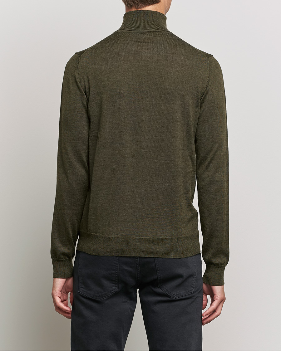 Heren | Truien | J.Lindeberg | Lyd True Merino Polo Forest Green
