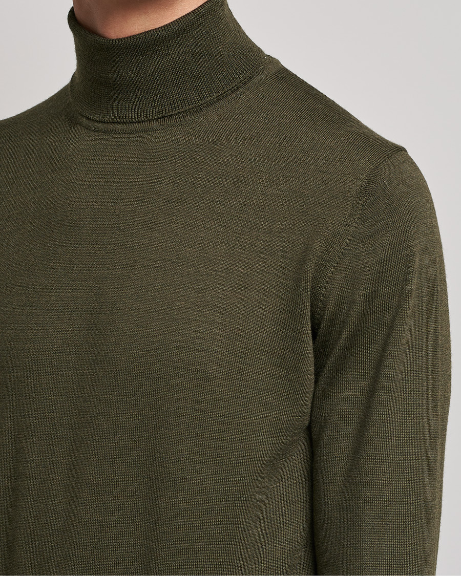 Heren | Truien | J.Lindeberg | Lyd True Merino Polo Forest Green