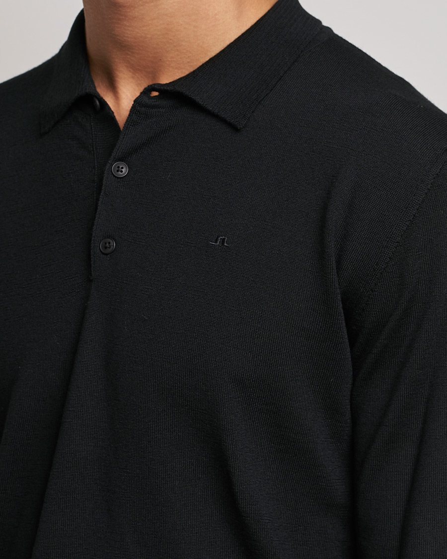 Homme | Pulls Et Tricots | J.Lindeberg | Noel True Merino Poloshirt Black