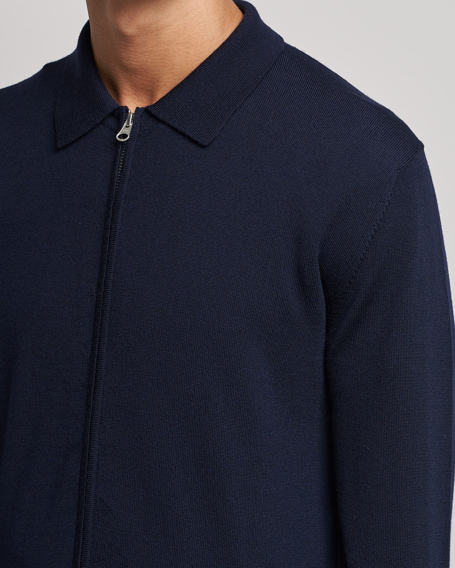Homme | Pulls Et Tricots | J.Lindeberg | Nyle True Merino Zip Cardigan Navy