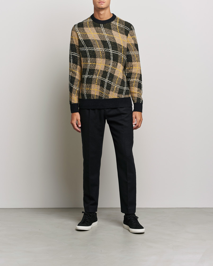 Heren | Truien | J.Lindeberg | Glen Hairy Jacquard Knitted Crew Neck Tiger Brown