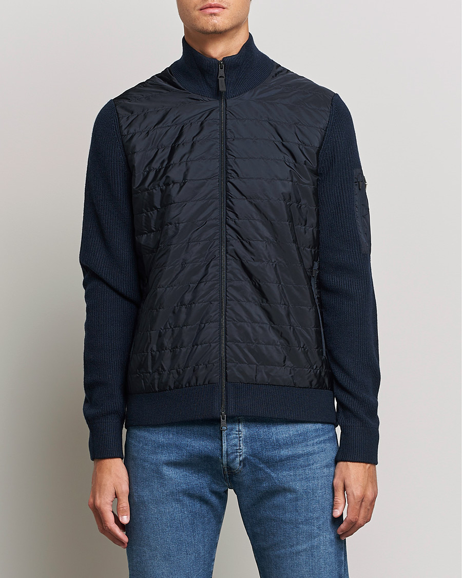 Homme | Pulls Et Tricots | J.Lindeberg | Beck Knitted Hybrid Jacket Navy