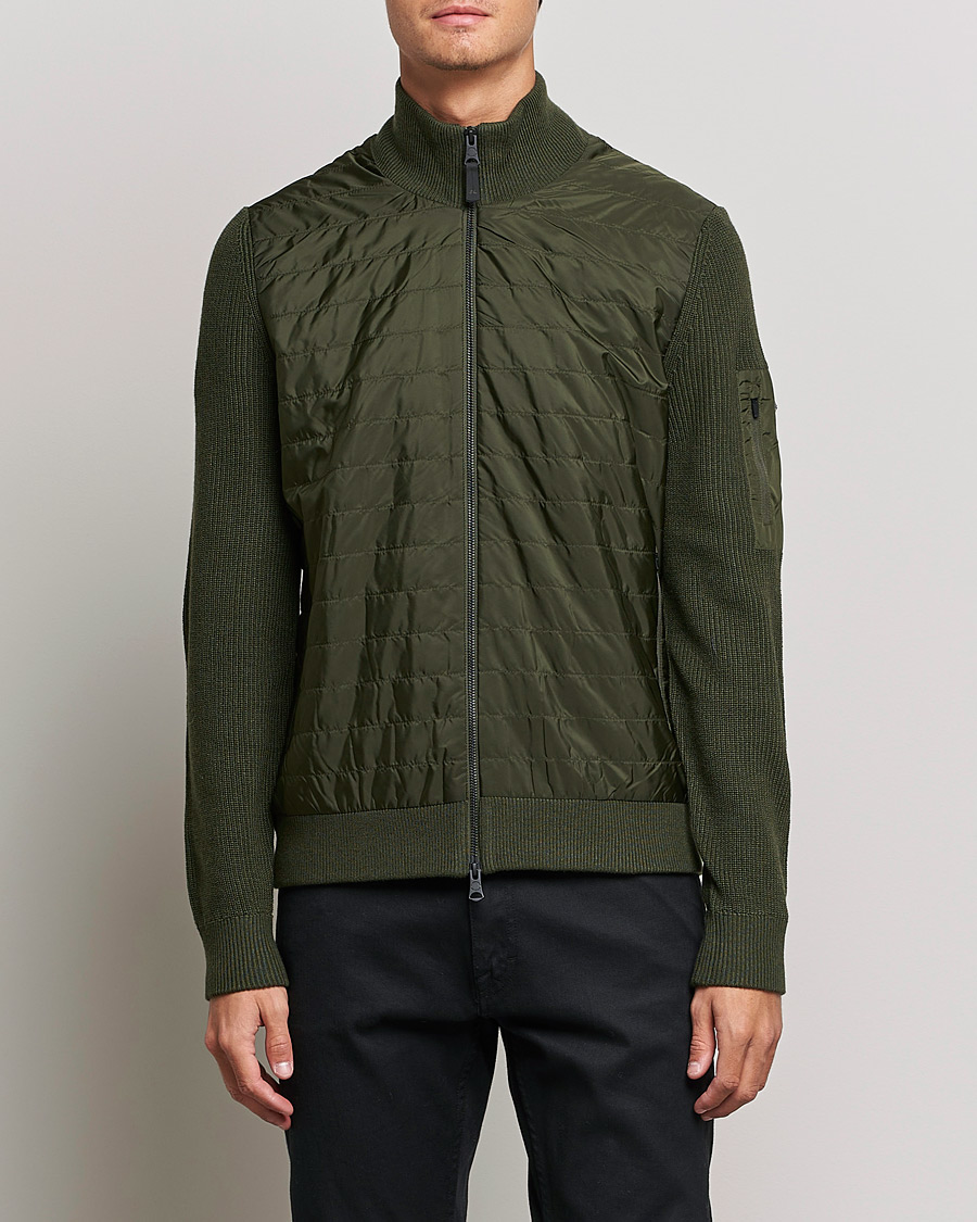 Homme | Pulls Et Tricots | J.Lindeberg | Beck Knitted Hybrid Jacket Forest Green