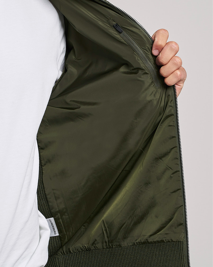 Homme | Pulls Et Tricots | J.Lindeberg | Beck Knitted Hybrid Jacket Forest Green