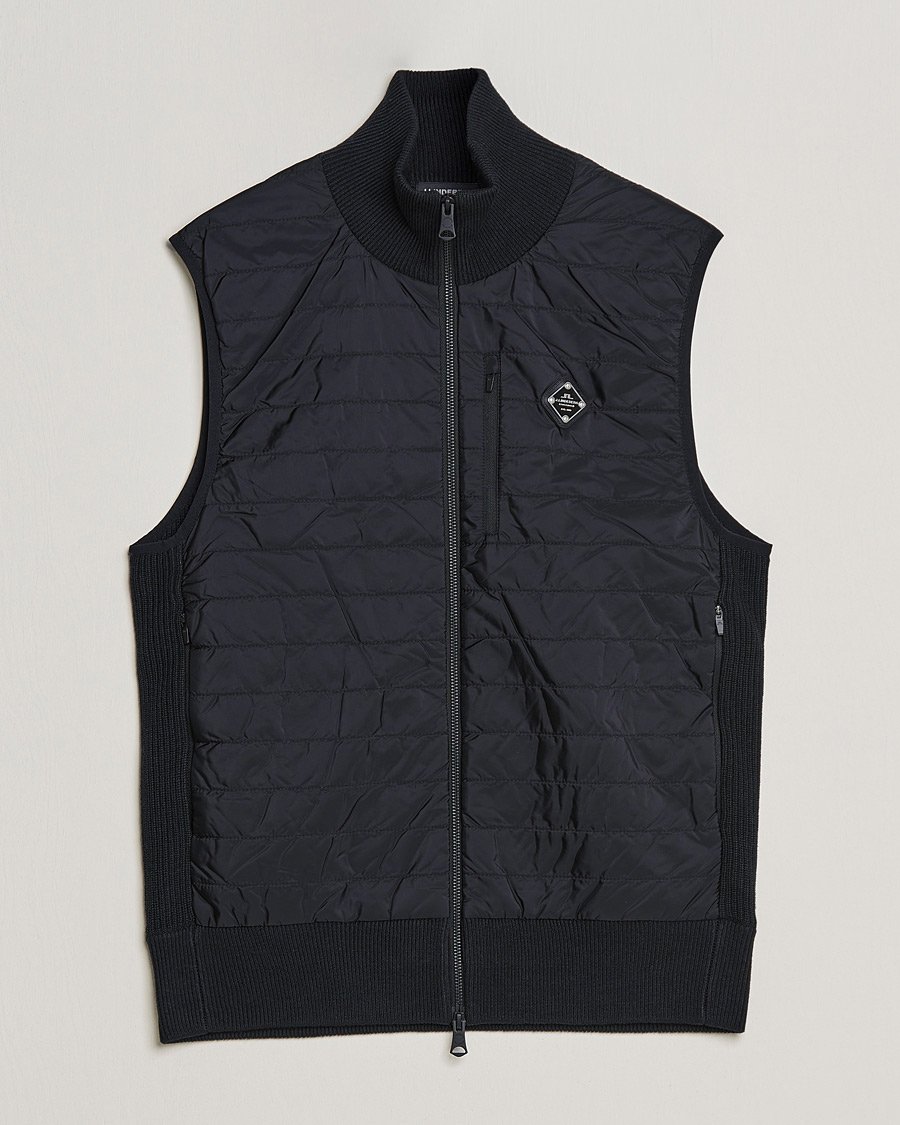 Homme | Pulls Et Tricots | J.Lindeberg | Becket Knitted Hybrid Zip Vest Black