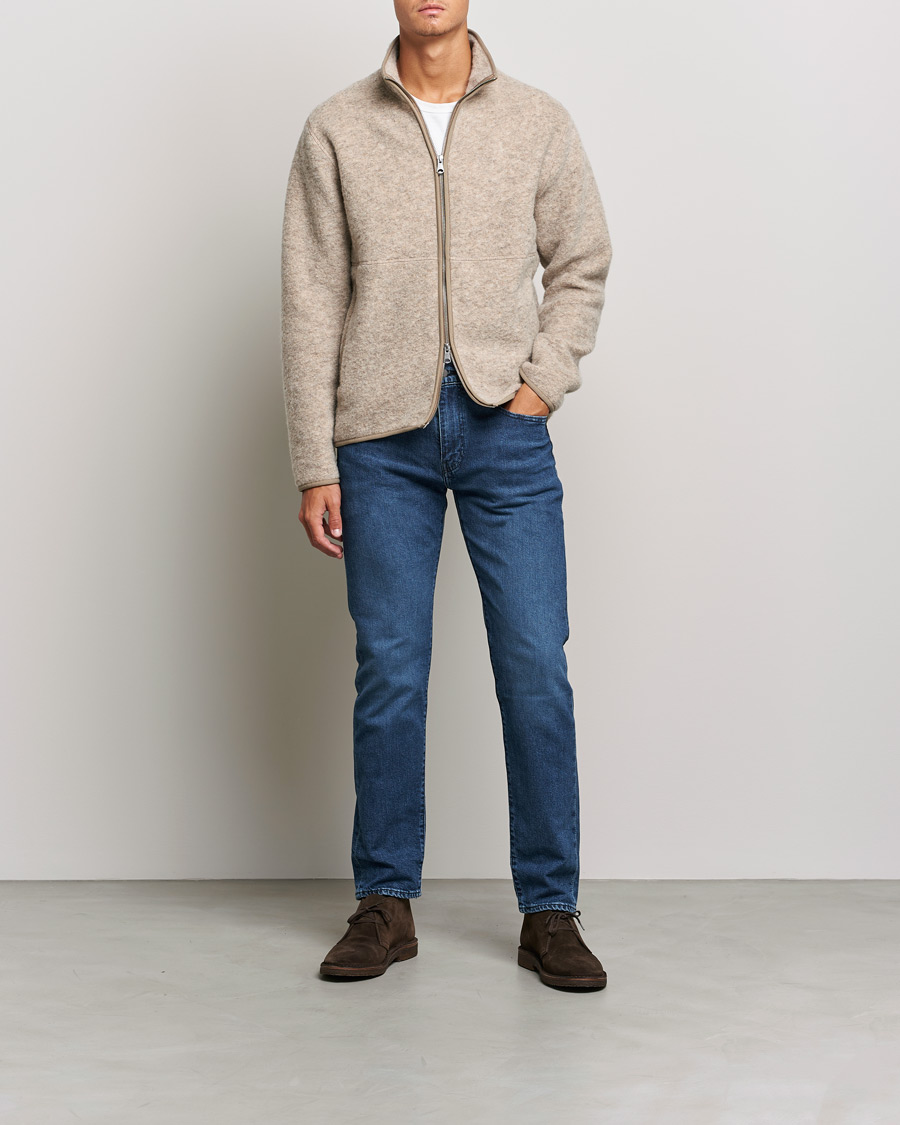 Heren | Truien | J.Lindeberg | Dustin Wool Fleece Jacket Tiger Brown