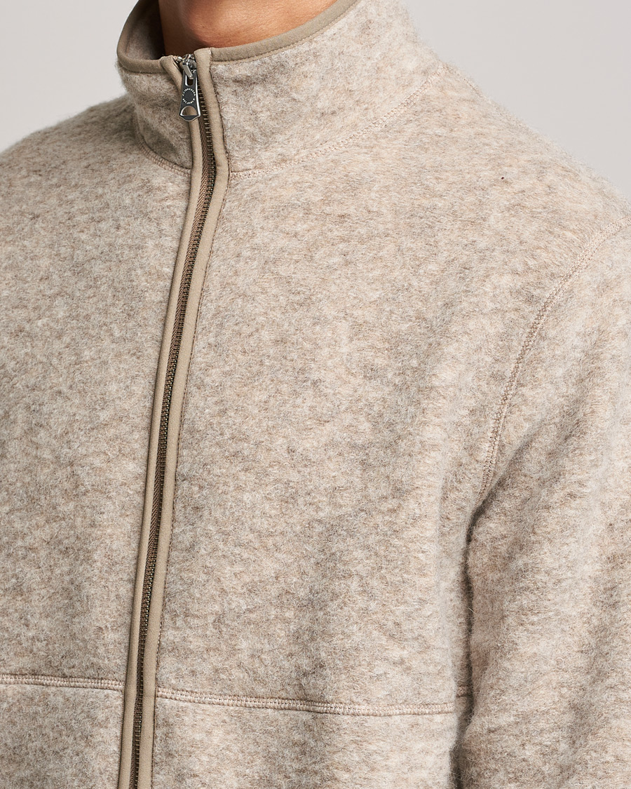 Heren | Truien | J.Lindeberg | Dustin Wool Fleece Jacket Tiger Brown