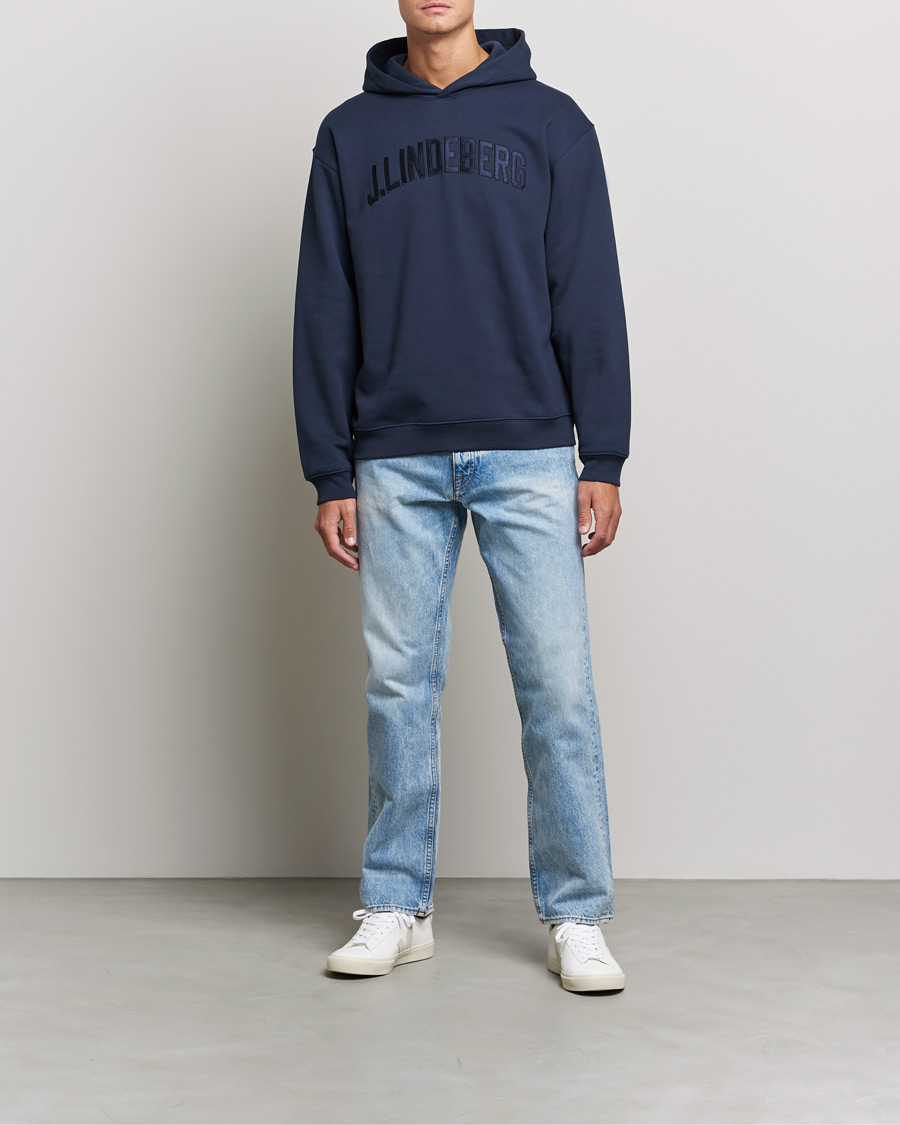 Homme | Pulls Et Tricots | J.Lindeberg | Kyzer Logo Hoodie Navy