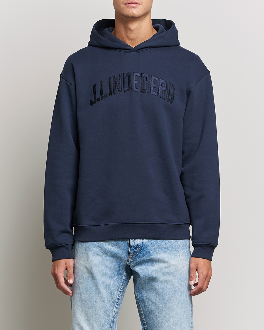 Homme | Pulls Et Tricots | J.Lindeberg | Kyzer Logo Hoodie Navy