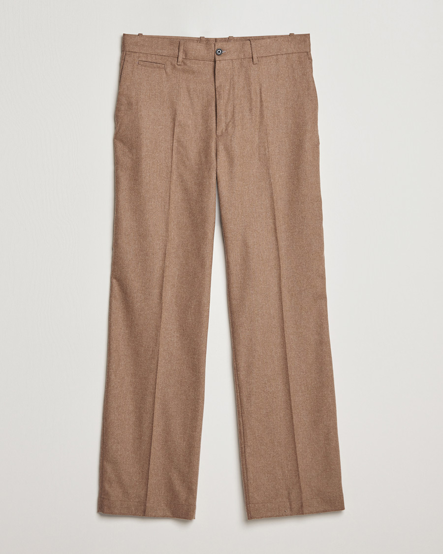 Heren | Broeken | J.Lindeberg | Haij Clean Flannel Trousers Tiger Brown
