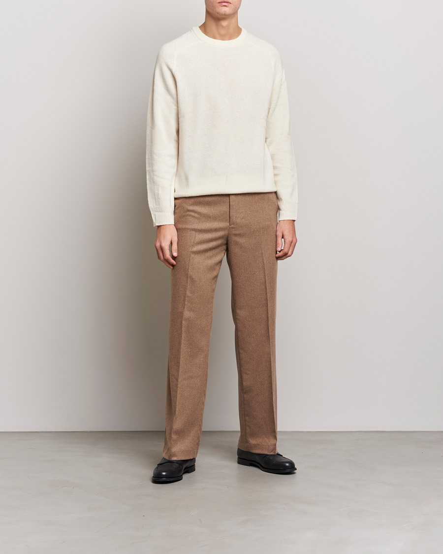Heren | Broeken | J.Lindeberg | Haij Clean Flannel Trousers Tiger Brown