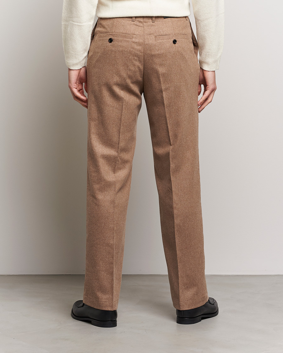 Heren | Broeken | J.Lindeberg | Haij Clean Flannel Trousers Tiger Brown