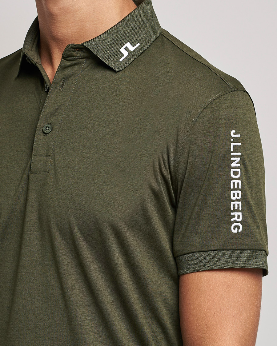 Homme | Polos | J.Lindeberg | Tour Tech Slin Fit Polo Forest Melange