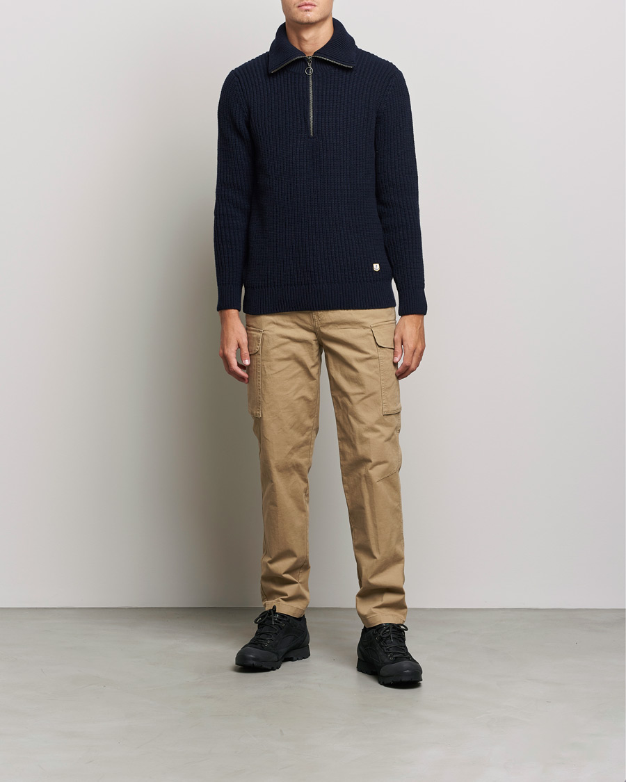 Homme | Pulls Et Tricots | Armor-lux | Pull Camionneur Wool Half Zip Navy