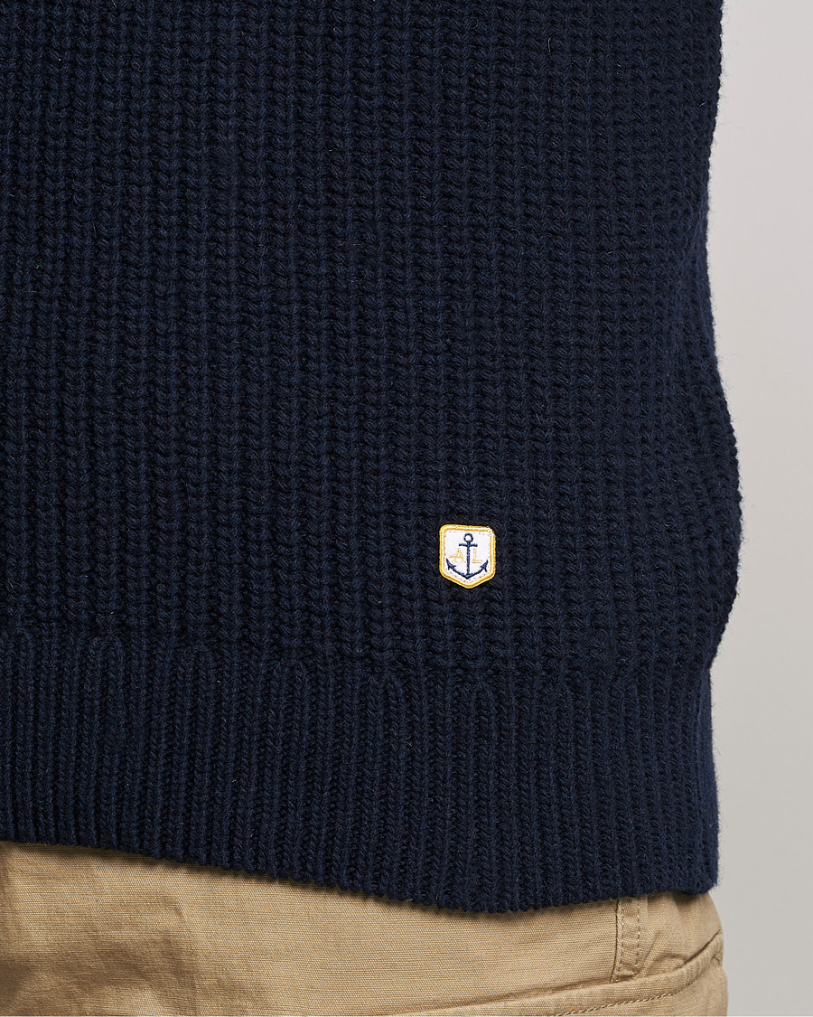 Homme | Pulls Et Tricots | Armor-lux | Pull Camionneur Wool Half Zip Navy