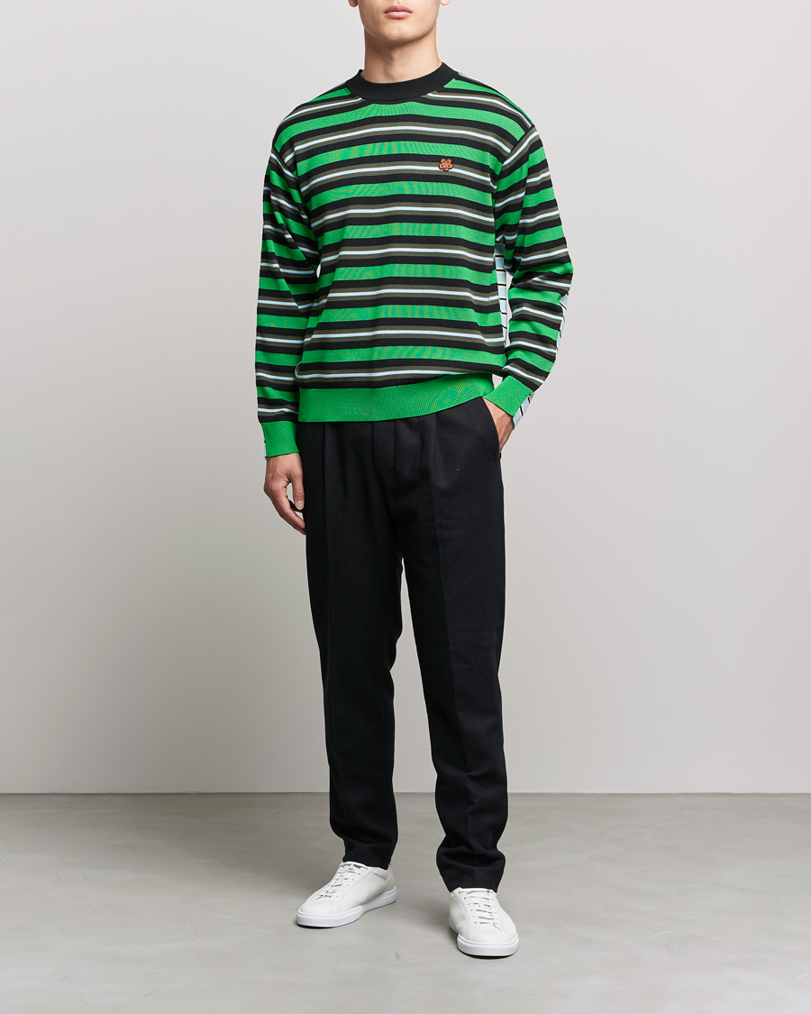 Heren | Truien | KENZO | Stripes Wool Knitted Jumper Grass Green
