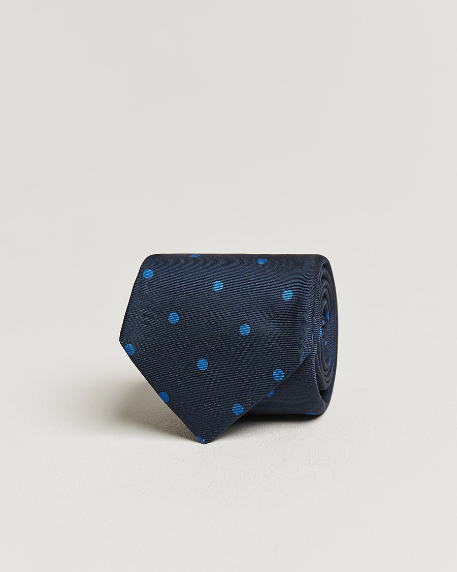 Homme | Kiton Printed Dots Silk Tie Navy | Kiton | Printed Dots Silk Tie Navy