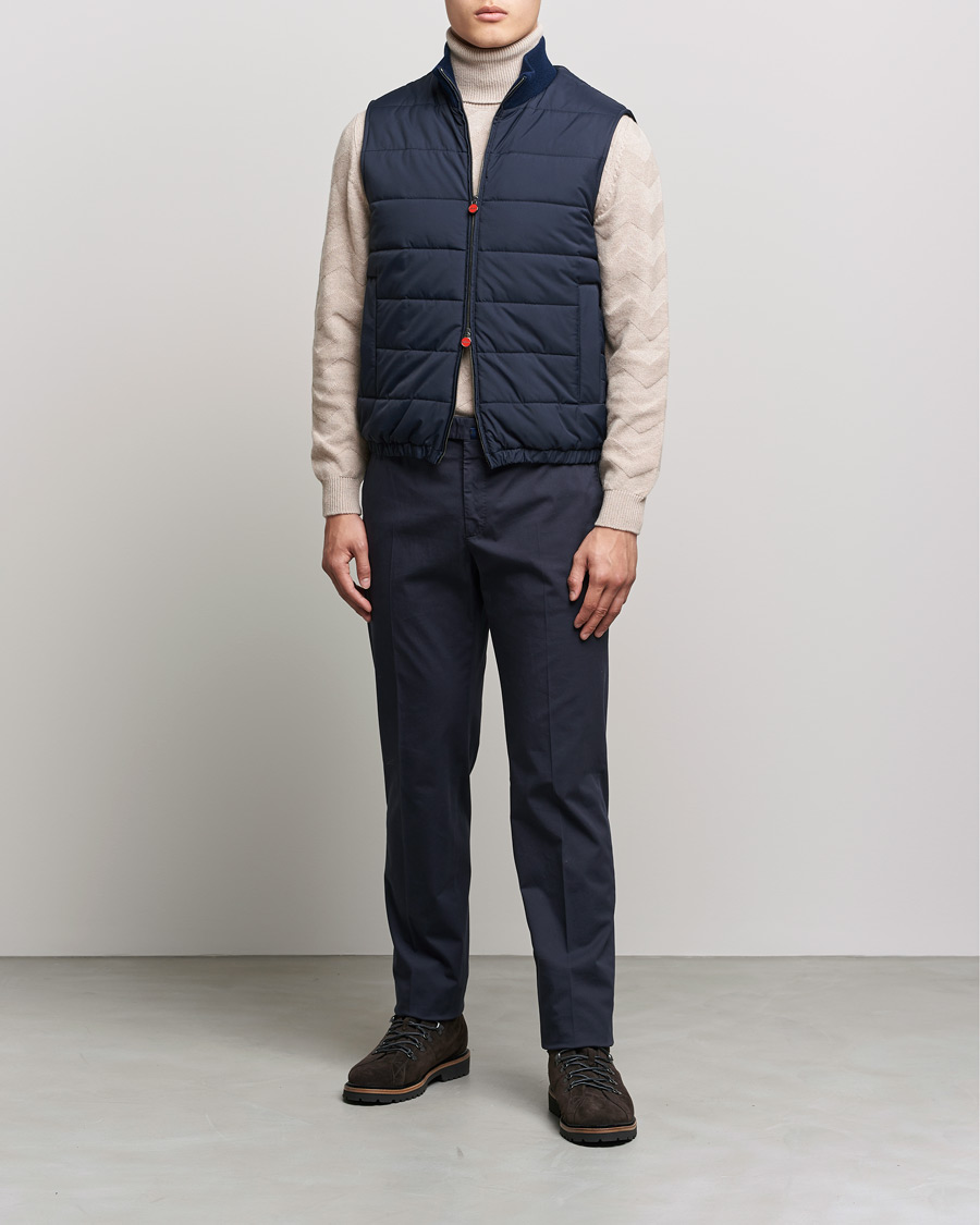 Homme | Manteaux Et Vestes | Kiton | Nylon Down Vest Navy