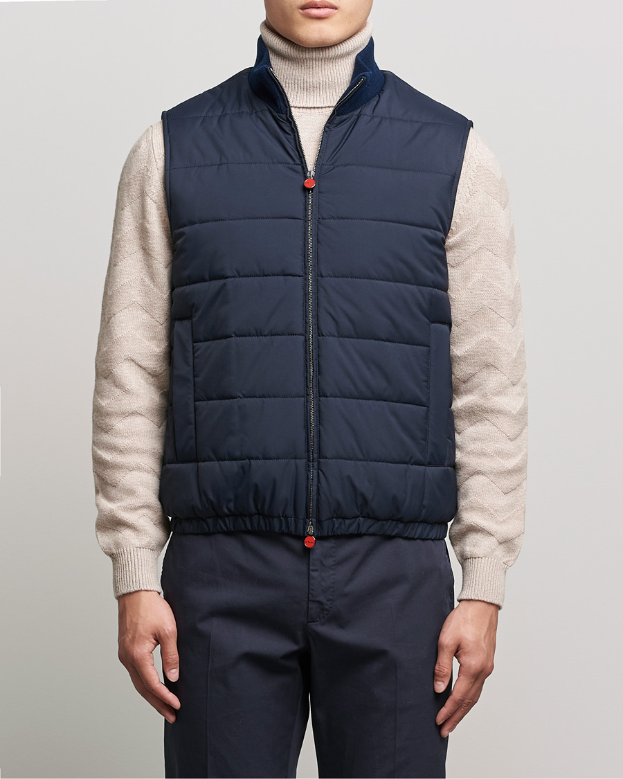 Homme | Manteaux Et Vestes | Kiton | Nylon Down Vest Navy