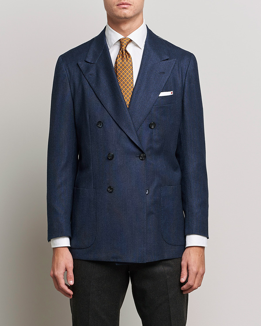 Heren | Blazers | Kiton | Wool/Cashmere Hopsack DB Blazer Navy
