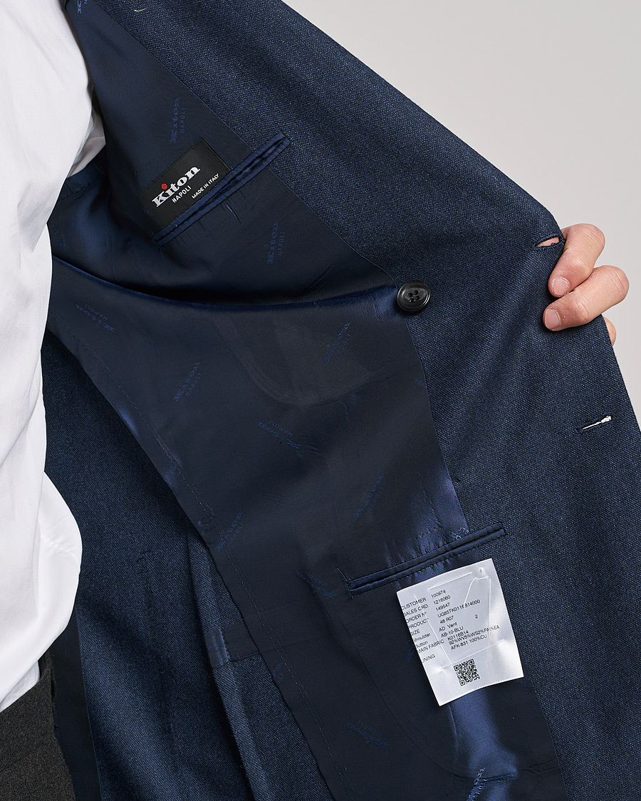 Heren | Blazers | Kiton | Wool/Cashmere Hopsack DB Blazer Navy