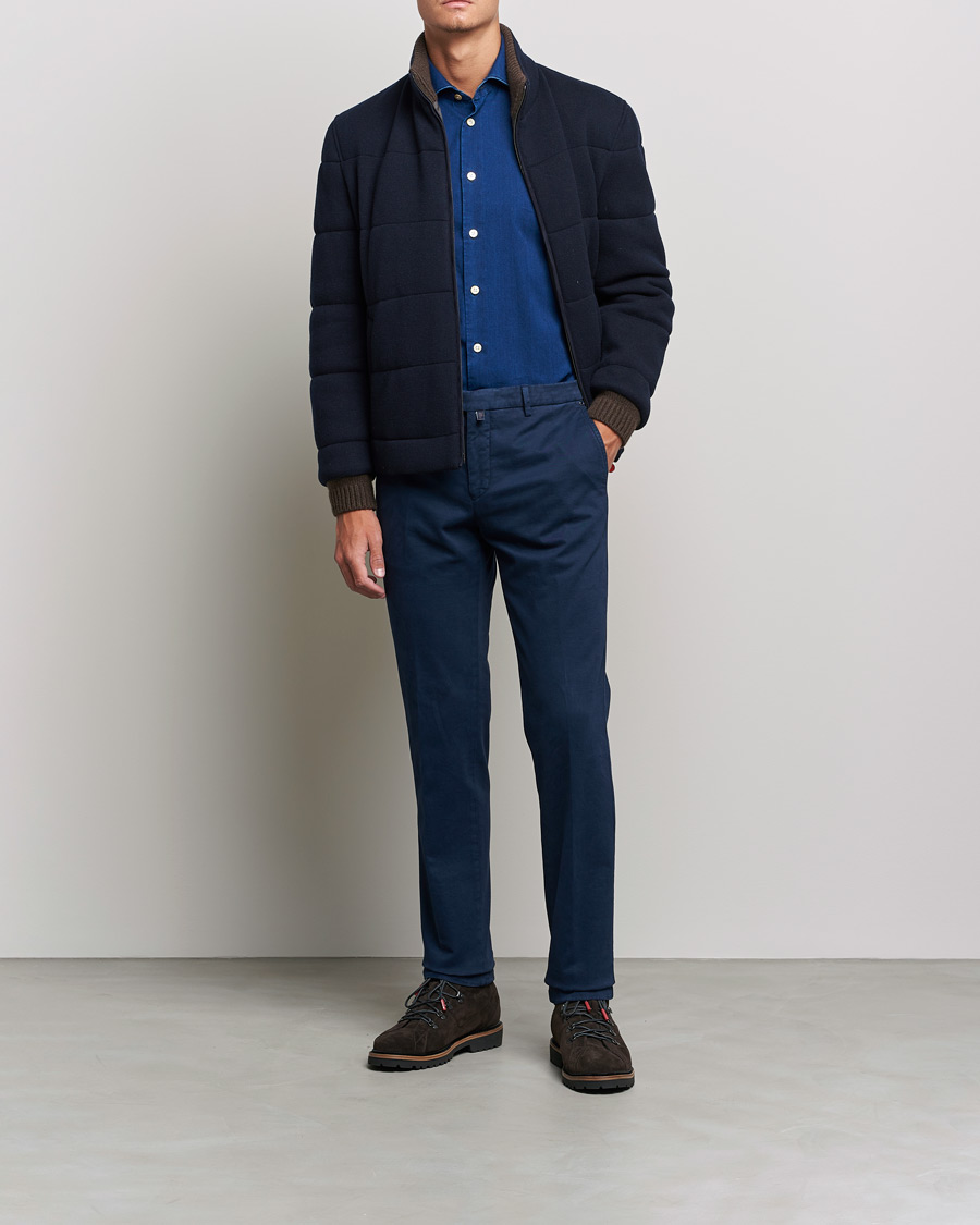 Heren | Overhemden | Kiton | Slim Fit Denim Shirt Blue Wash