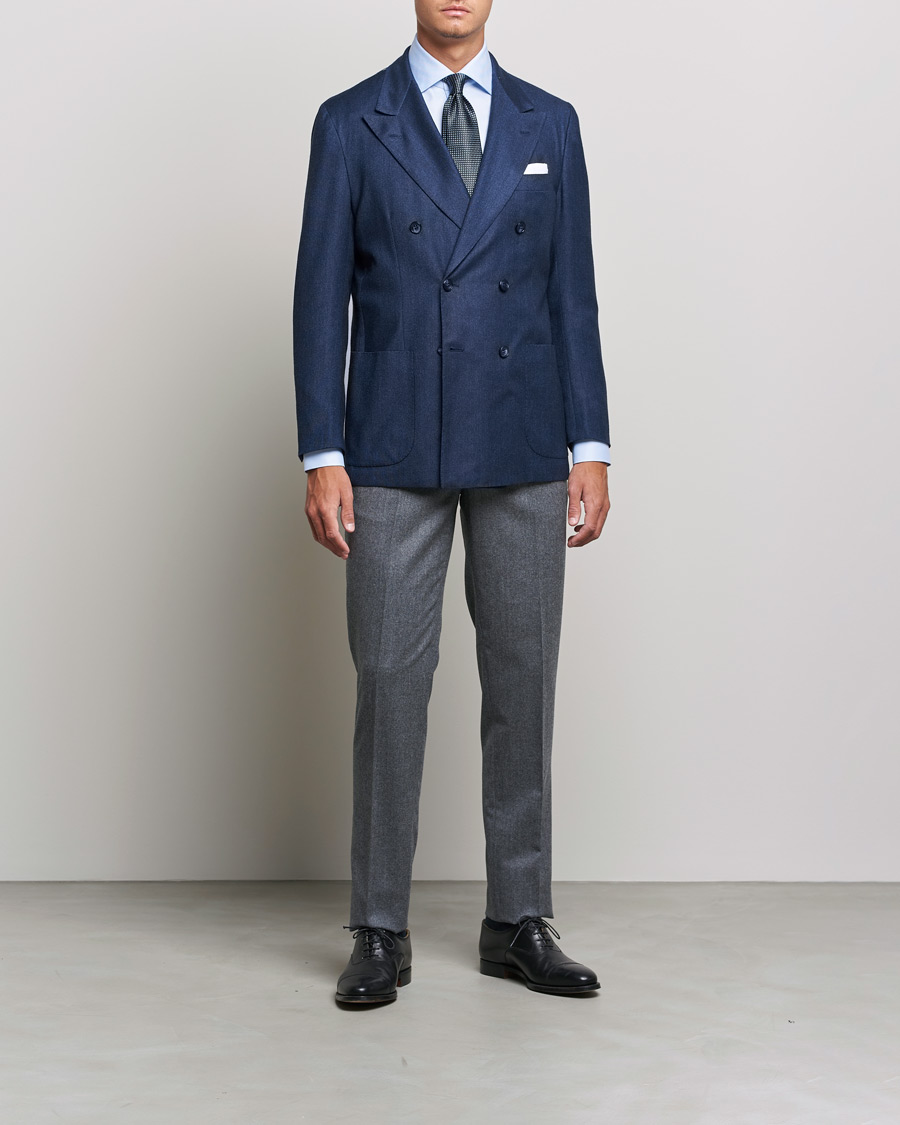 Homme | Chemises | Kiton | Slim Fit Royal Oxford Shirt Light Blue